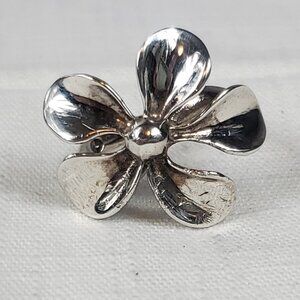 Flower Silver 925 Large Statement Piece Ring Beautiful Sz 16mm US 8